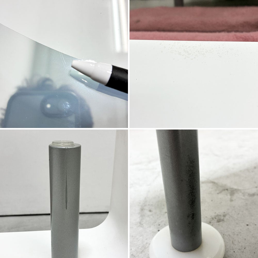 イデー IDEE トーキョー ローテーブル TOKYO Low Table ガラストップ モダン スチール プライウッド ホワイト クラウディオ・コルッチ ビンテージ ●