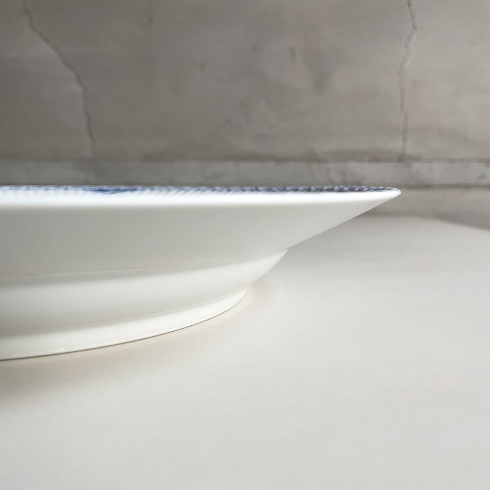 ロイヤルコペンハーゲン ROYAL COPENHAGEN ブルーフルーテッド ハーフレース ディーププレート 25.5cm 深皿 丸皿 陶器 北欧食器 廃番 美品 E ♪