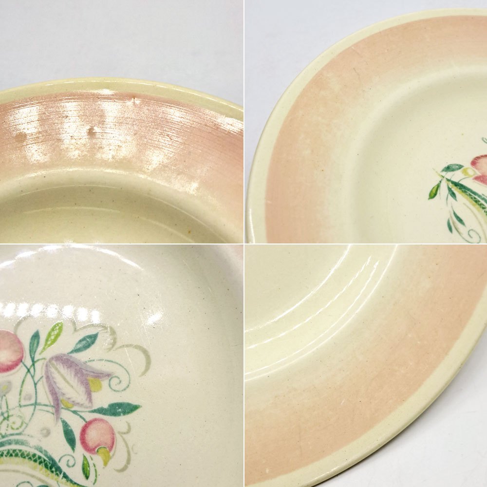 スージークーパー Susie Cooper ドレスデンスプレイ プレート ピンク Φ17cm 英国食器 ビンテージ ●