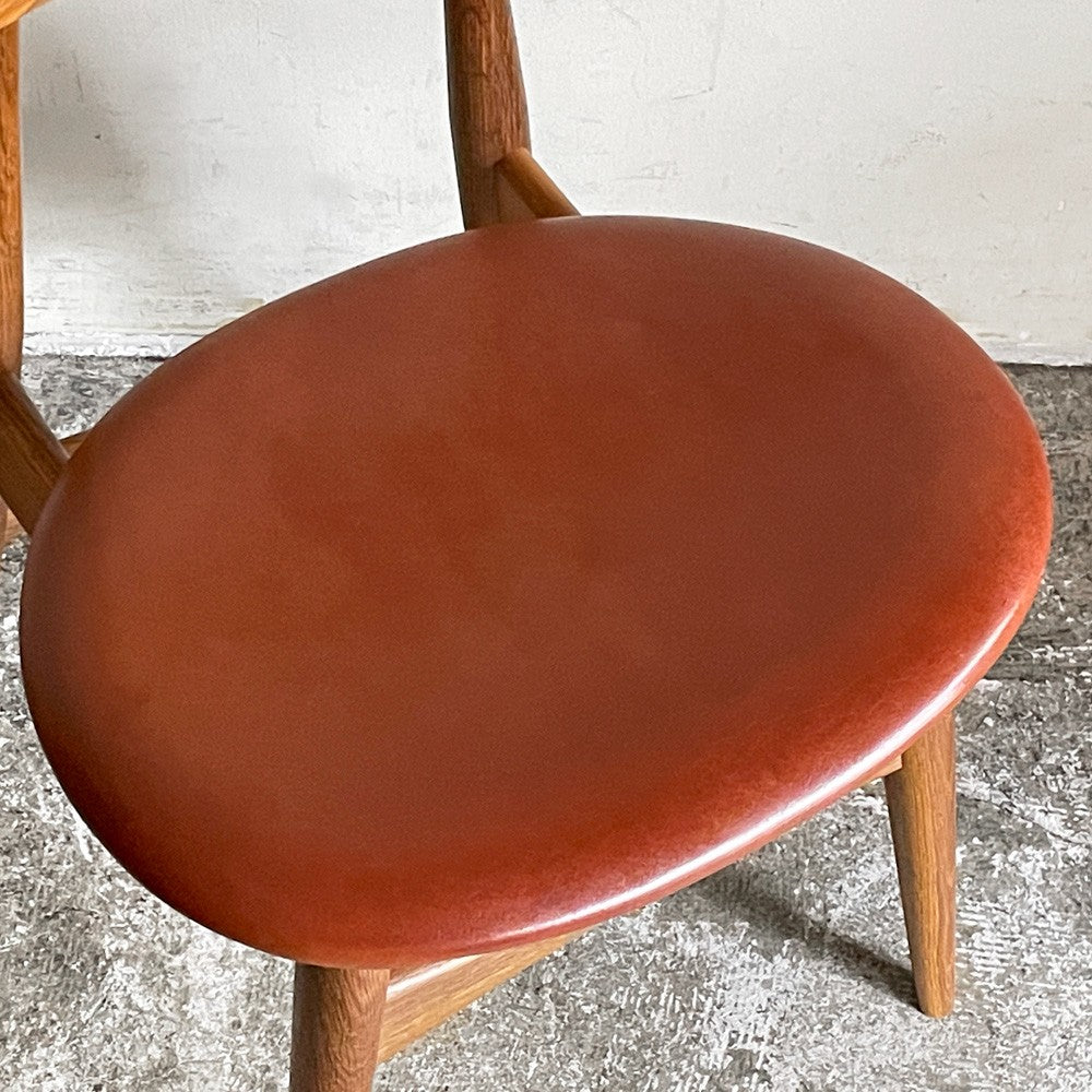 カールハンセン＆サン Carl Hansen & Son CH33P オーク材 レザーシート 本革 ダイニングチェア ハンス・J・ウェグナー 定価￥156,200- A ■