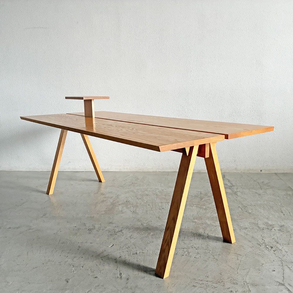 アリアケ ARIAKE サギョウテーブル Sagyo Table オーク材 トレイ付き ダイニングテーブル ワークデスク W200cm 芦沢啓治 定価￥264,000- 〓