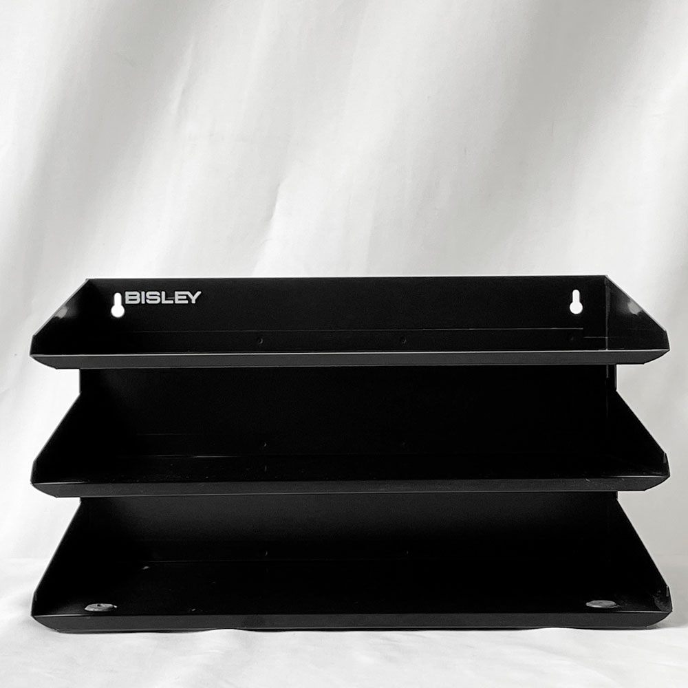 ビスレー BISLEY 3段 レターラック ブラック 書類棚 A4サイズ 横型 壁掛け可 デスクアクセサリー イギリス ◇