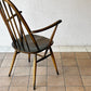 アーコール Ercol クエーカーチェア アームチェア ハイバック オールドコロニアル ブラウン エルム材 × ビーチ材 UKビンテージ 英国家具 ◇