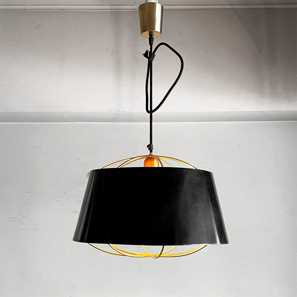 リフレクションコード Reflection Code レテル ペンダントライト Retel pendant lamp Lサイズ スチール製シェード ブラック×ゴールド モダンデザイン 関家具 定価￥18,700- ■