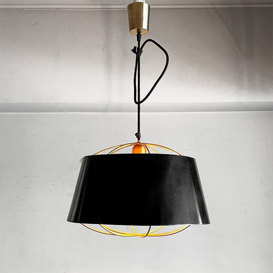 リフレクションコード Reflection Code レテル ペンダントライト Retel pendant lamp Lサイズ スチール製シェード ブラック×ゴールド モダンデザイン 関家具 定価￥18,700- ■