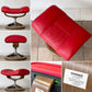 エコーネス EKORNES ストレスレス stressless メイフェア Mayfair リクライニングチェア オットマンセット Mサイズ レザー レッド ノルウェー 現状品 ◇