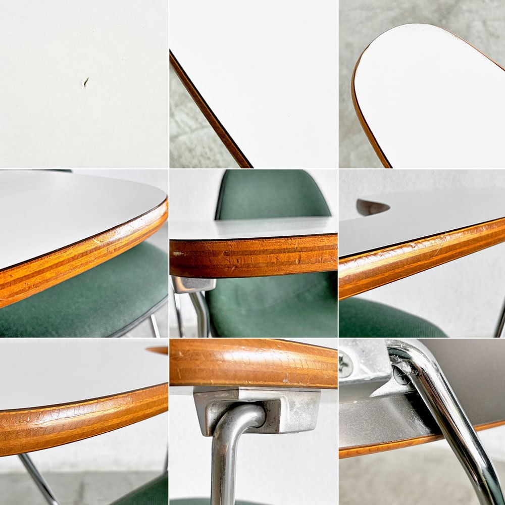 ハーマンミラー Herman Miller サイドシェルチェア セカンド 2nd ビンテージ アプホルスター スクールベース 肘掛けテーブル付 イームズ ミッドセンチュリー A 〓