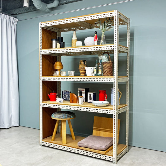 リオン LYON アングルシェルフ SLOTTED ANGLE SHELF 5段 オープンシェルフ W134 x D52 x H200cm P.F.S取扱 ◎