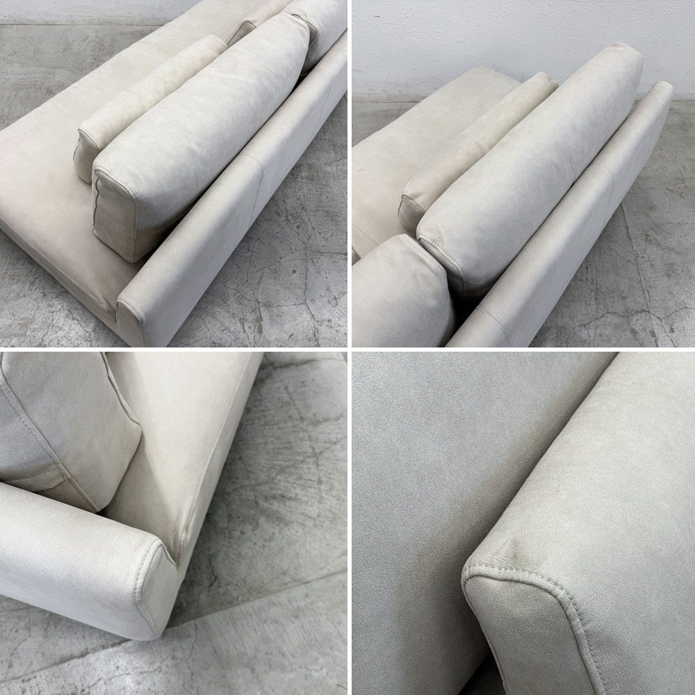 リラックスフォーム RELAXFORM グラシエーロ GLACIERO 3人掛けソファ W188cm プライムレザーテックス プラチナグレー 関家具 定価￥113,000- C 〓