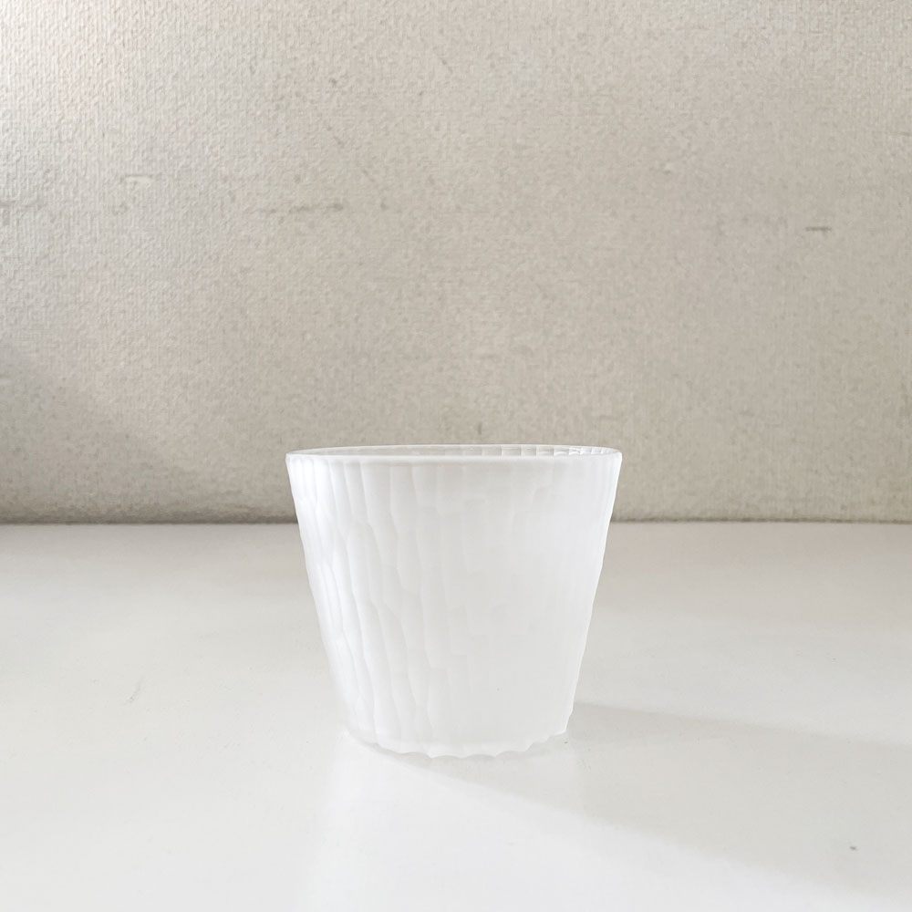 辻和美 Kazumi Tsuji しのぎ クリア めんちょこ小 ガラスカップ Φ9×7.5cm 箱&サイン入りカード付 ファクトリーズーマー factory zoomer 現代作家 ◎