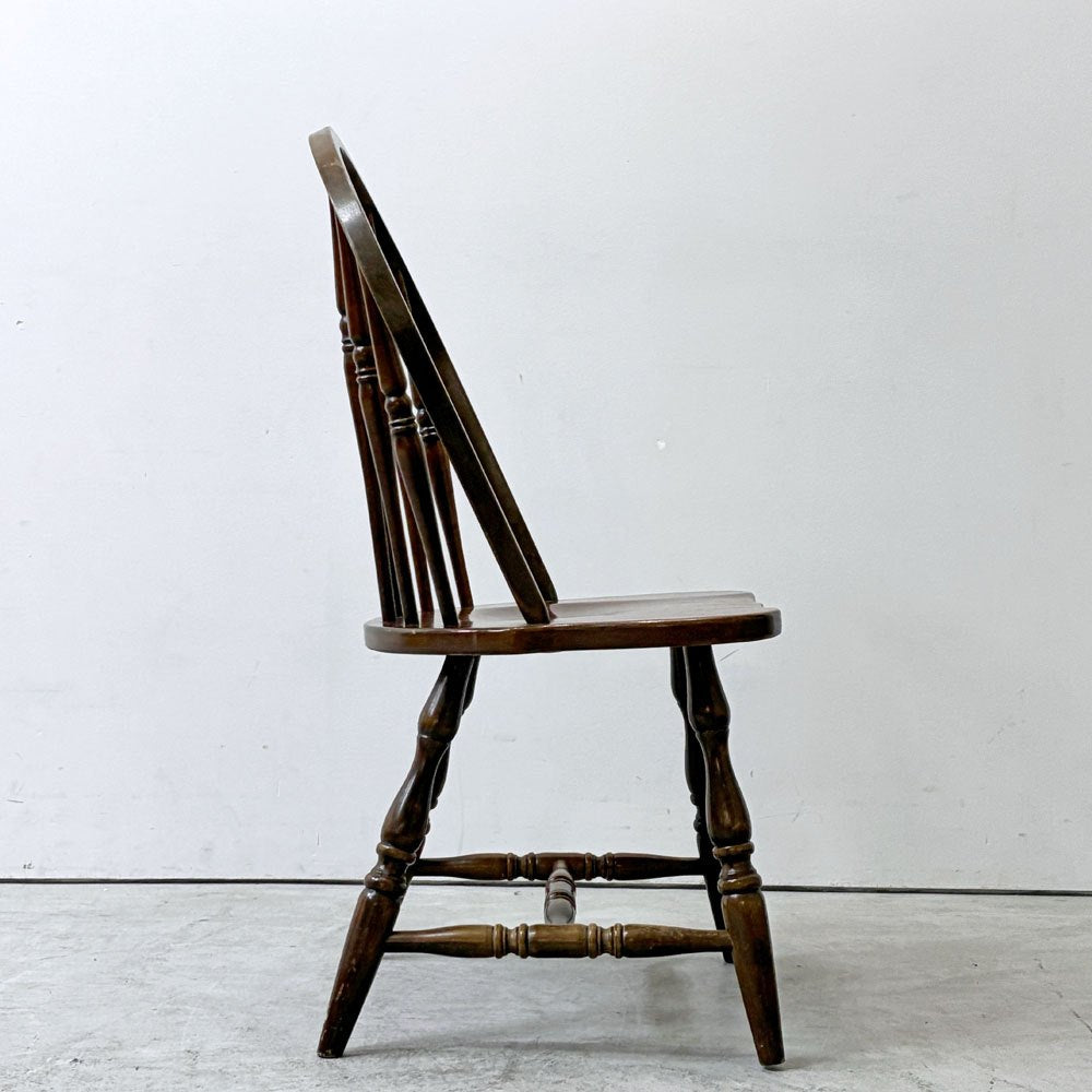 ユニバーサル UNIVERSAL FURNITURE ウィンザーチェア ダイニングチェア アメリカ ブラウン ビンテージスタイル カントリー B ●