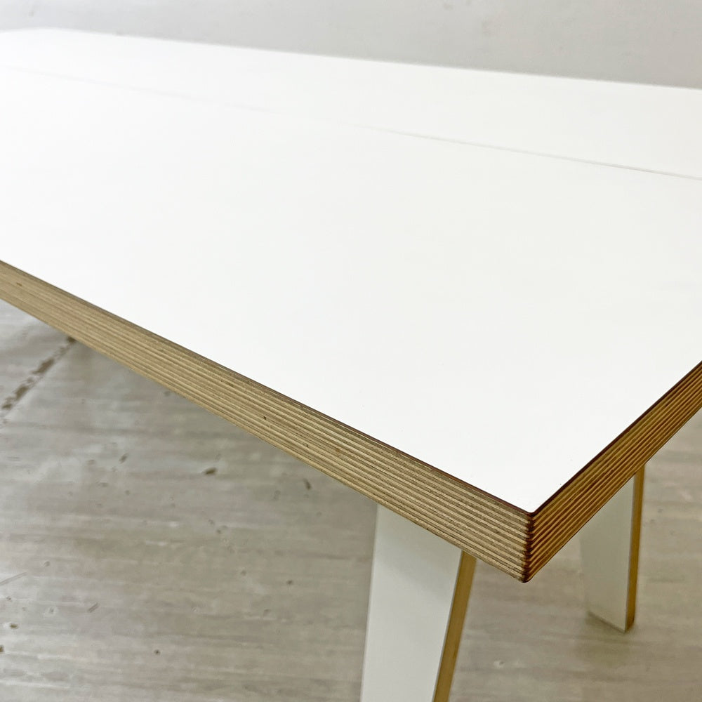 トーヨー Tojo シュテック Steck ダイニングテーブル プライウッド メラミン化粧板 W200cm ミッドセンチュリーデザイン ドイツ ●