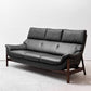 カリモク karimoku ZU6203 3シーター ソファ ハイバック 本革 ブラック オーク材 モカブラウン W194cm 定価￥420,200- ●