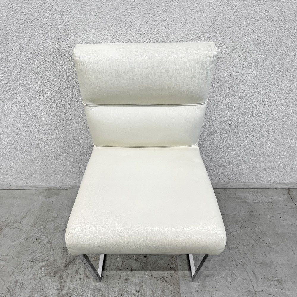 フェンディ・カーサ FENDI CASA エー・ビー・デュアメル AB Duhamel ダイニングチェア 本牛革 オフホワイト 参考価格 約45万～65万の品 B 〓