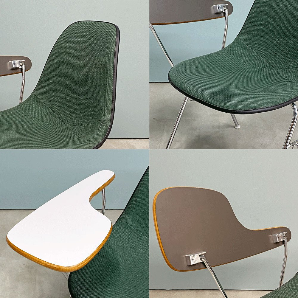 ハーマンミラー Herman Miller サイドシェルチェア セカンド 2nd ビンテージ アプホルスター スクールベース 肘掛けテーブル付 イームズ ミッドセンチュリー A ◎