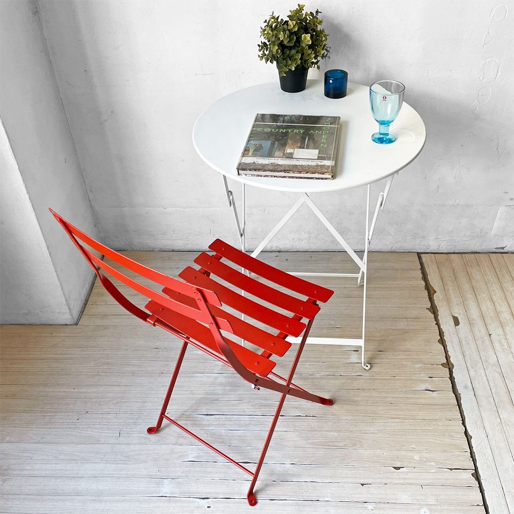 フェルモブ Fermob ビストロ Bistro フォールディング ガーデンテーブル ラウンドテーブル カフェテーブル Φ60cm フランス 定価¥48,400- ★