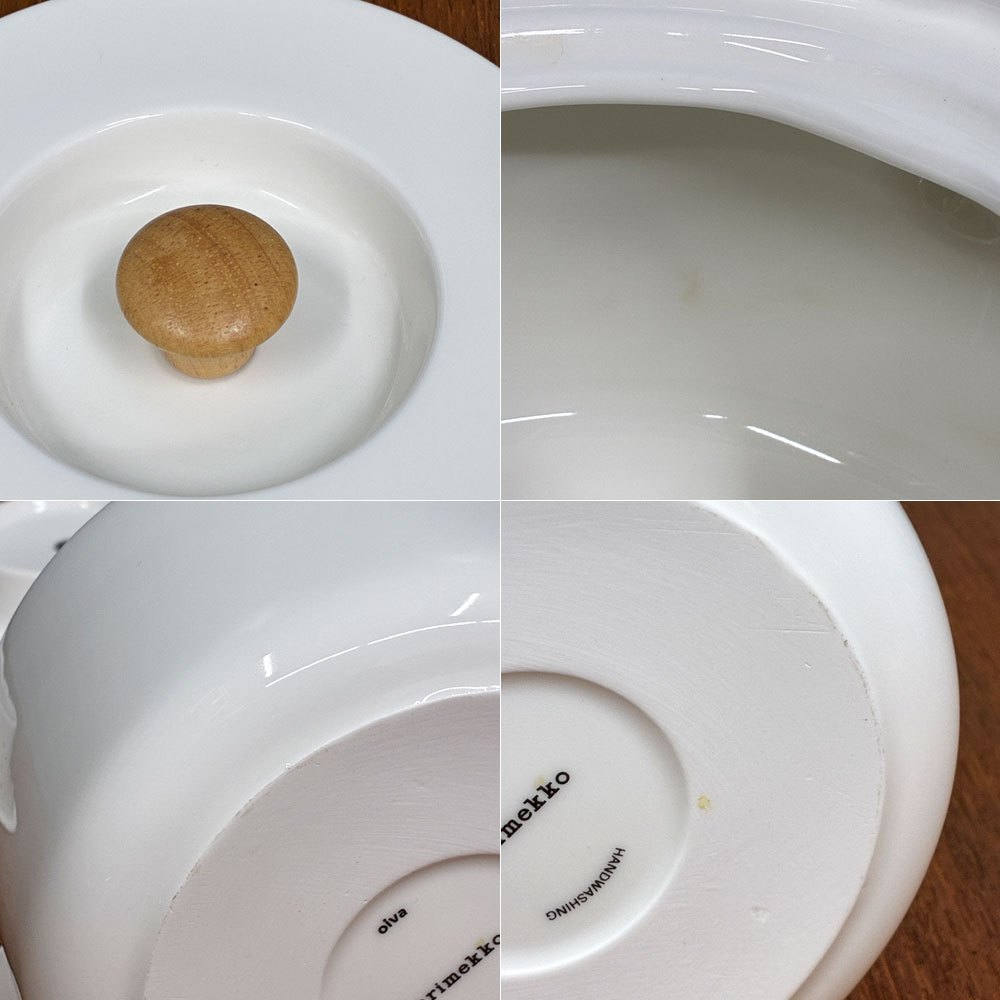 マリメッコ marimekko オイヴァ OIVA ティーポット ホワイト オイバ・トイッカ Oiva Toikka 北欧食器 フィンランド ◎