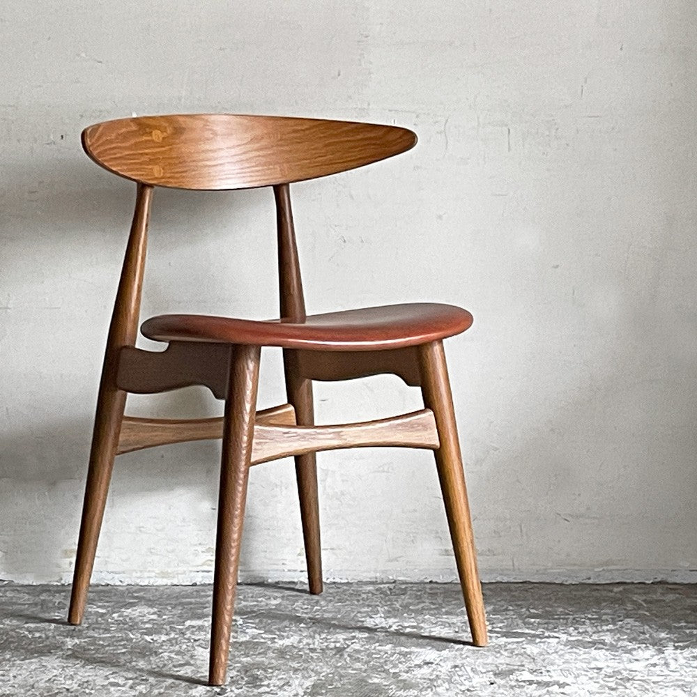 カールハンセン＆サン Carl Hansen & Son CH33P オーク材 レザーシート 本革 ダイニングチェア ハンス・J・ウェグナー 定価￥156,200- A ■