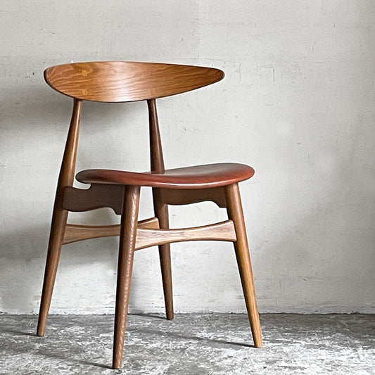 カールハンセン＆サン Carl Hansen & Son CH33P オーク材 レザーシート 本革 ダイニングチェア ハンス・J・ウェグナー 定価￥156,200- A ■