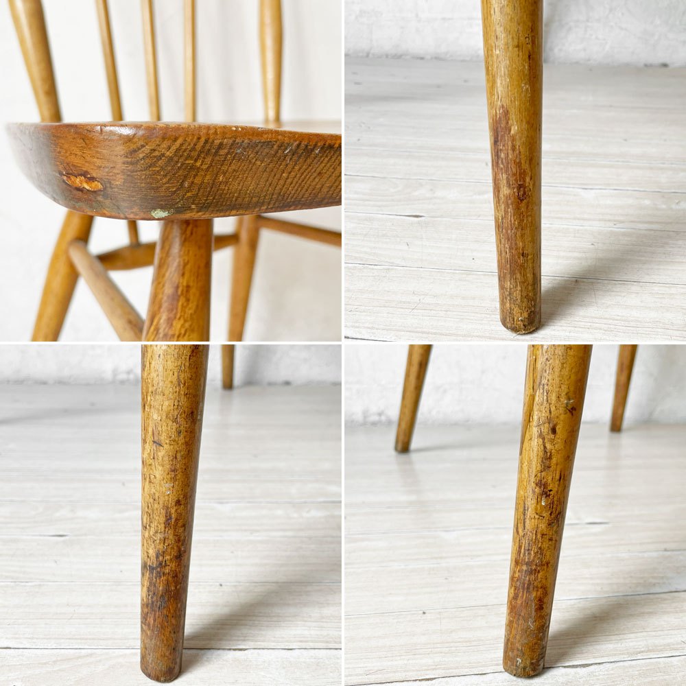 アーコール Ercol スティックバックチェア スピンドルチェア エルム材 UKビンテージ Vintage 英国家具 ★