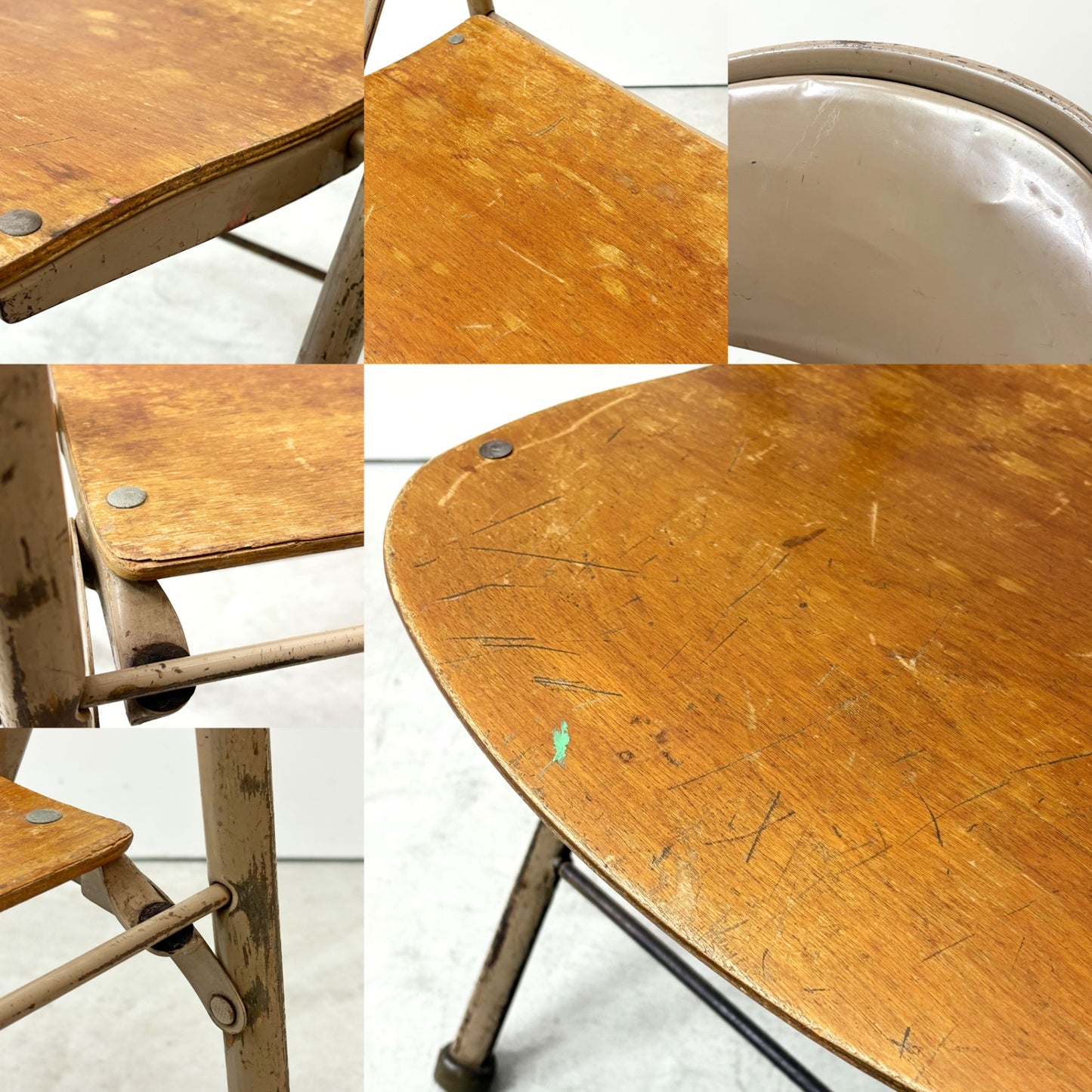 アメリカンシーティングカンパニー AMERICAN SEATING COMPANY フォールディングチェア プライウッド × スチール USビンテージ B ●