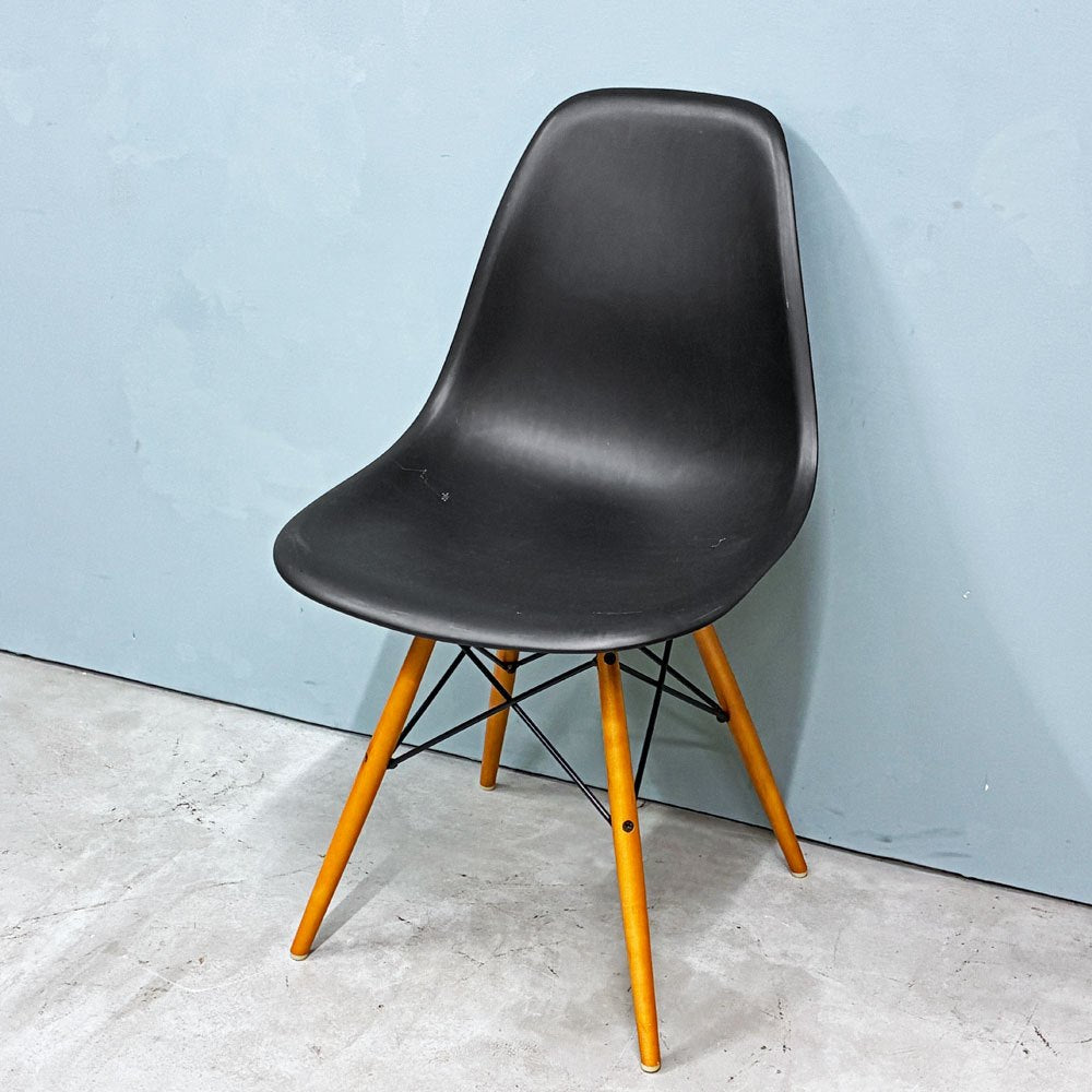 ヴィトラ Vitra サイドシェルチェア ブラック ドゥエルレッグ ポリプロピレン C&R イームズ ミッドセンチュリーモダン ◎