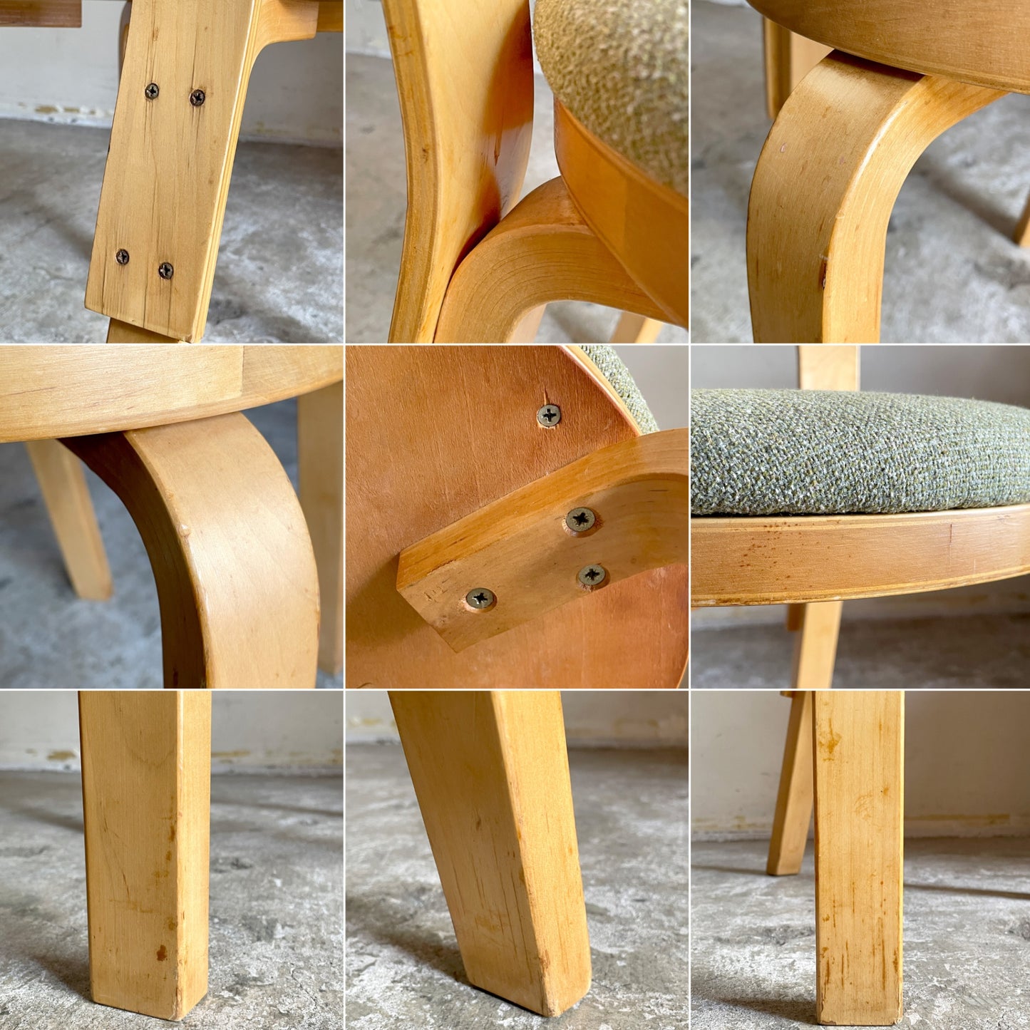 アルテック artek チェア66 CHAIR66 ダイニングチェア ナチュラルラッカー バーチ材 ファブリックシート アルヴァ・アアルト フィンランド 北欧家具 ビンテージ B ■