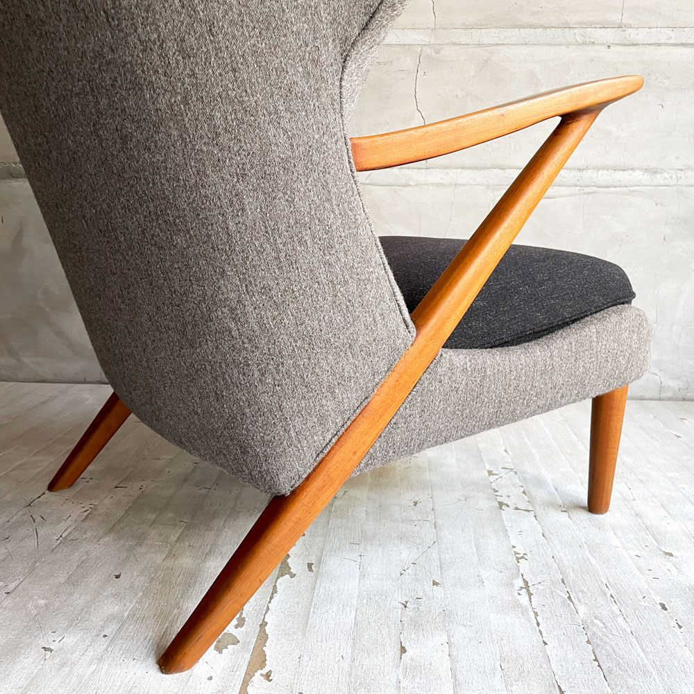 Slagelse Møbelværk カート オルセン Kurt Olsen モデル221 ラウンジチェア &オットマン 北欧ビンテージ ♪