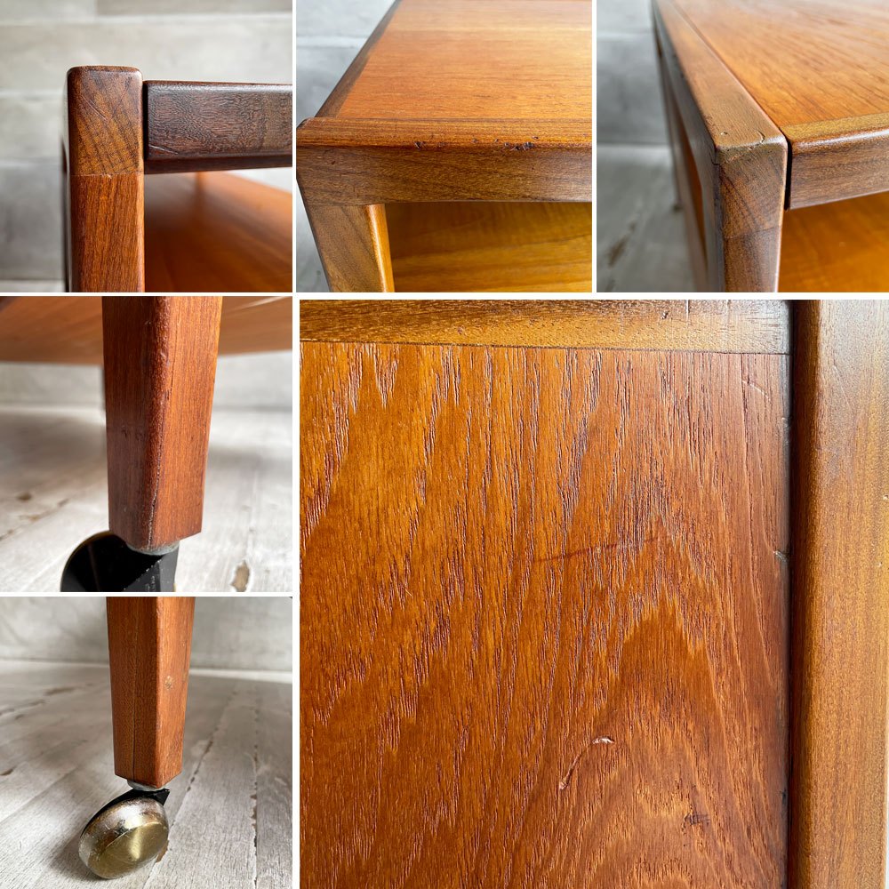 エベネゼルグーム Ebenezer Gomme ジープラン G-PLAN フレスコ Fresco ビュッフェトロリー キッチンカート ワゴン サイドテーブル スライド天板 チーク材 UKビンテージ 英国 希少 ♪