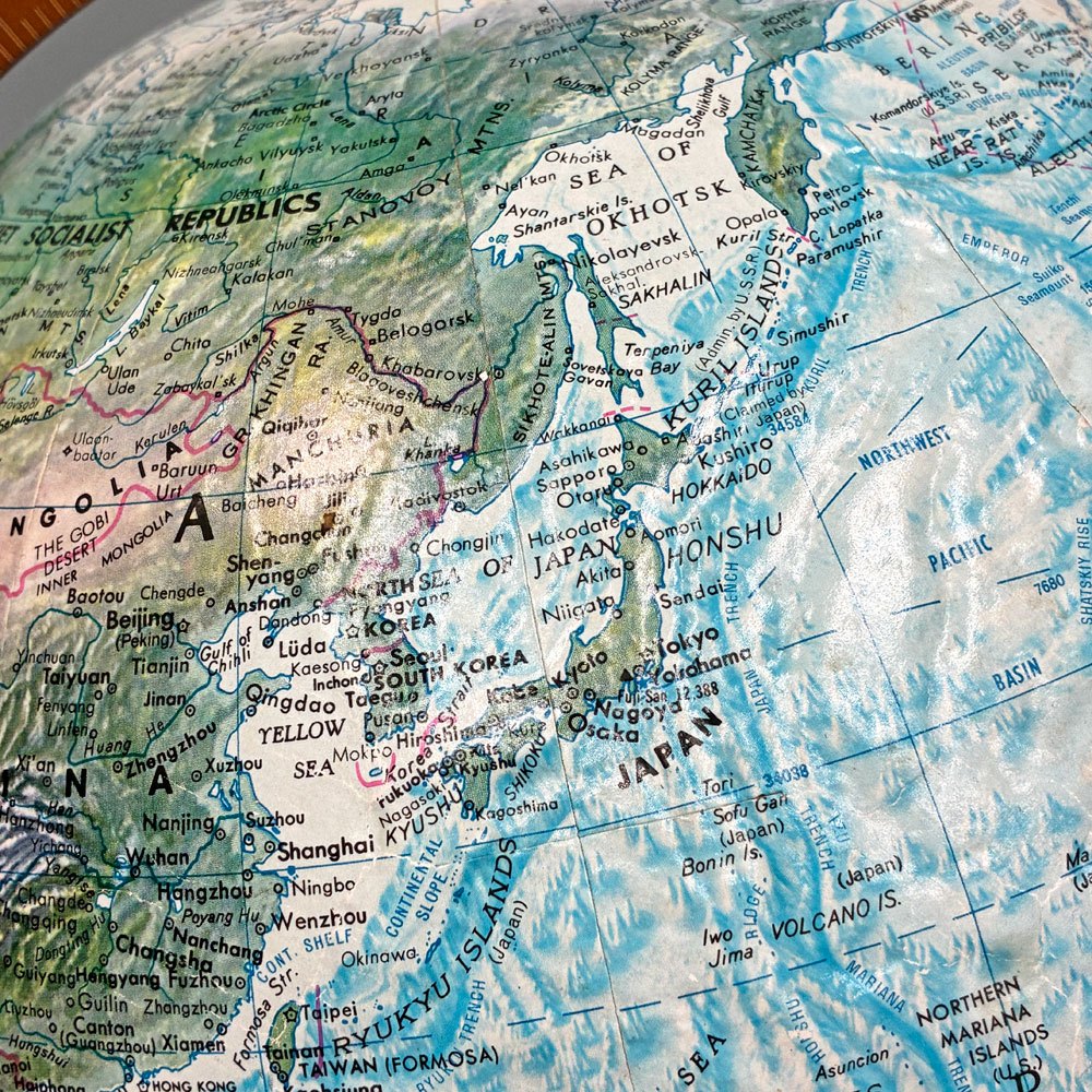 リプルーグル Replogle シーフェアラー型 地球儀 卓上 アメリカ USビンテージ ◎