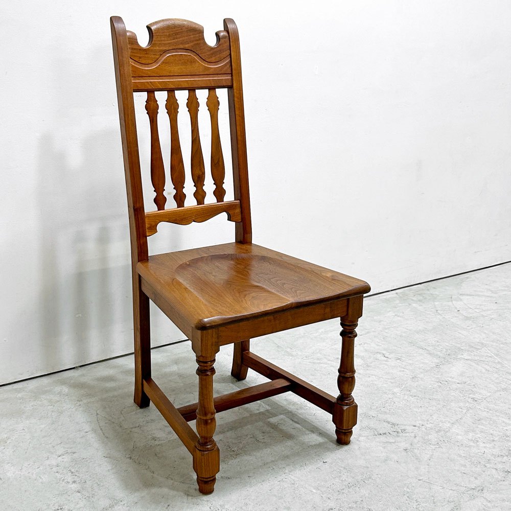 ノックオンウッド Knock on wood コロニアル ハイバックチェア1 ダイニングチェア ウォールナット無垢材 クラシカルデザイン ●