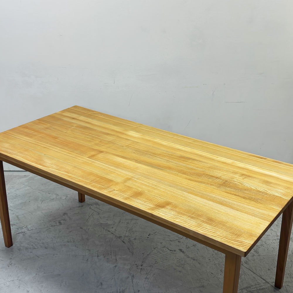 無印良品 MUJI ダイニングテーブル タモ材 無垢集成材 W165cm 廃番品 シンプル ナチュラルスタイル ●