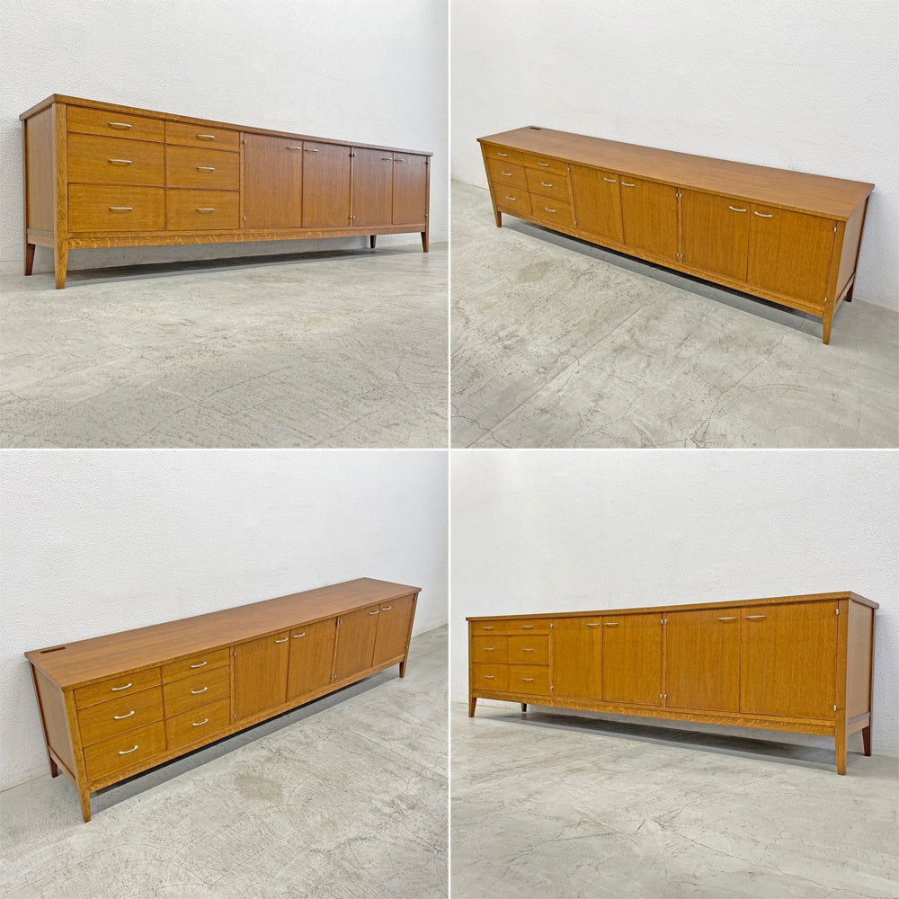 スタンダードトレード STANDARD TRADE オーダーメイド キャビネット サイドボード ローボード 左6ドロワー ＋ 中右Wドア W270cm 楢材 特注品 〓