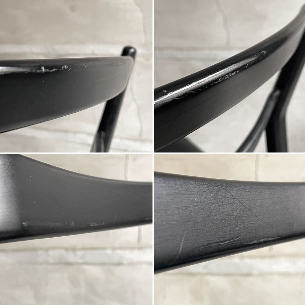 天童木工 TENDO インパラチェア Impala Chair ダイニングチェア ブラック レザー 本革 佐々木敏光 ジャパニーズミッドセンチュリーモダン C  ♪