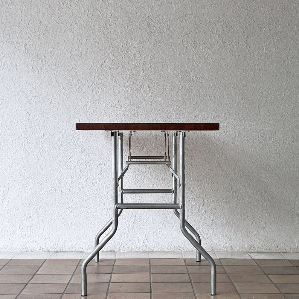 ワークテーブル エブコ EBCO ウィッシュボーンレッグ WISHBONE LEGS + 木製天板 W125cm 折り畳みテーブル 作業台 DIY P.F.S取扱い インダストリアル ◇