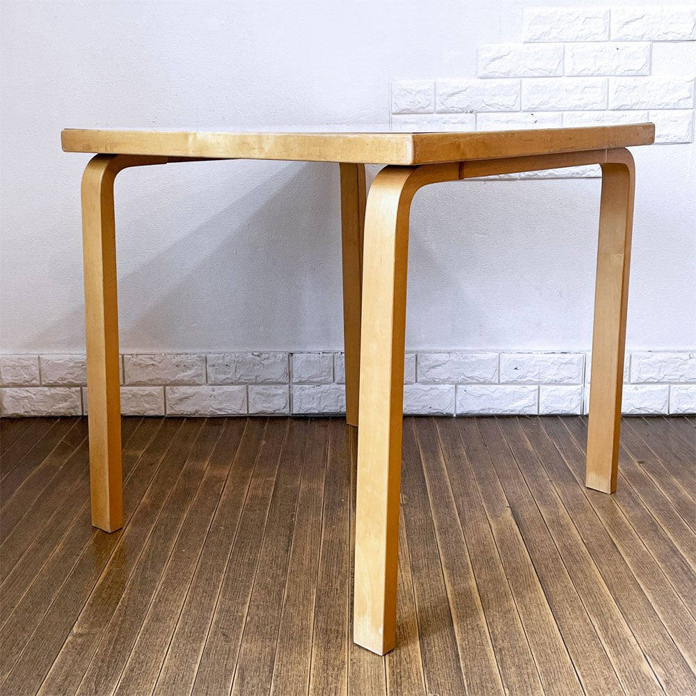 アルテック artek ダイニングテーブル 81C ホワイトラミネート W75 × D75 ビンテージ アルヴァ・アアルト フィンランド 北欧家具 ◎