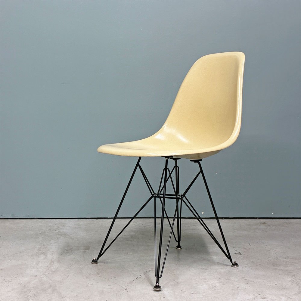 ハーマンミラー Herman Miller サイドシェルチェア セカンド 2nd ビンテージ FRP製 パーチメント エッフェルベース C&R イームズ ミッドセンチュリー ◎