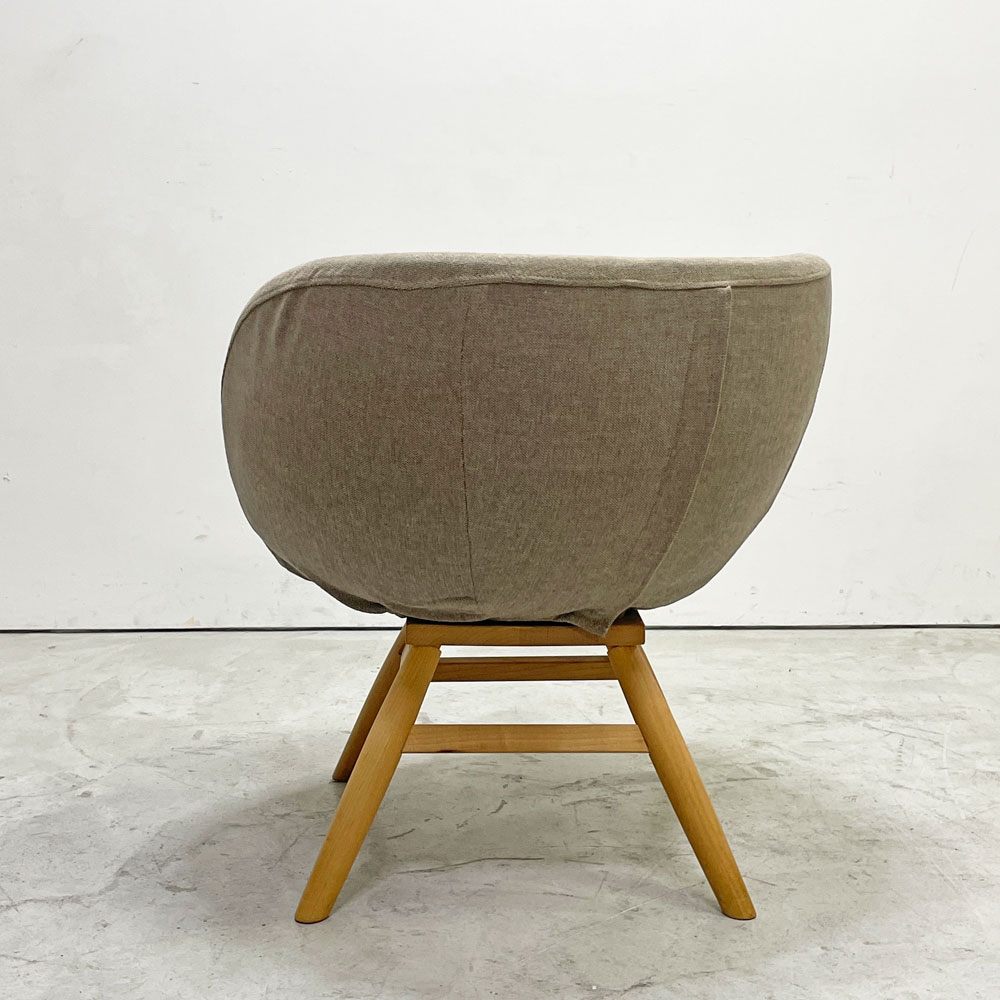 モモナチュラル Momo Natural モールドラウンドチェア MOLD ROUND M-ROUND CHAIR SO ダイニングチェア アルダー材 カバーリング 回転式 定価￥45,000- B ●