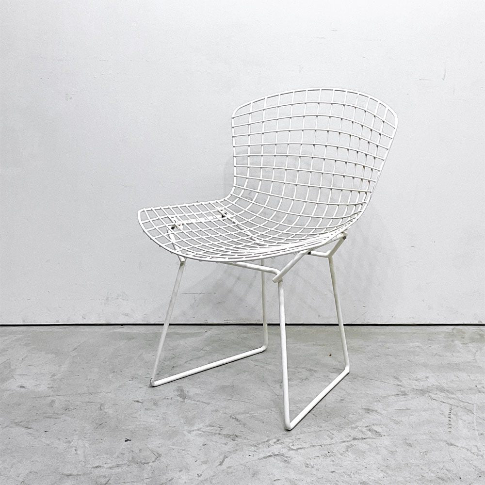 ノル Knoll 420 サイドチェア ワイヤーチェア ホワイト ハリー・ベルトイア Harry Bertoia ミッドセンチュリー ビンテージ 名作椅子 ●