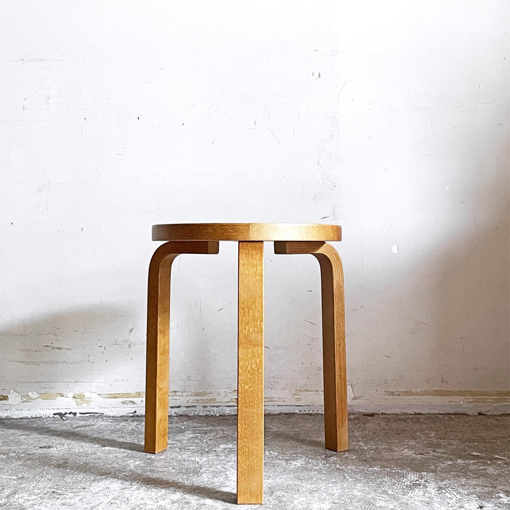 アルテック Artek スツール60 レッド × ハニー リノリウム 3本脚 アルヴァ・アアルト SCOPE別注 廃番 北欧家具 ■