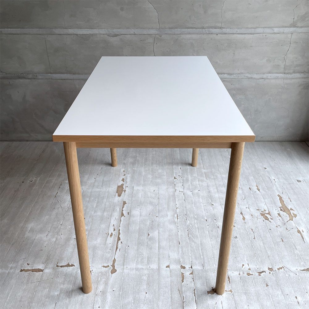 イデー IDEE スティルト STILT TABLE 1000 テーブル デスク ホワイト メラミン天板 オーク材  W100cm マリナ・ボーティエ 参考定価 ￥69,900-♪
