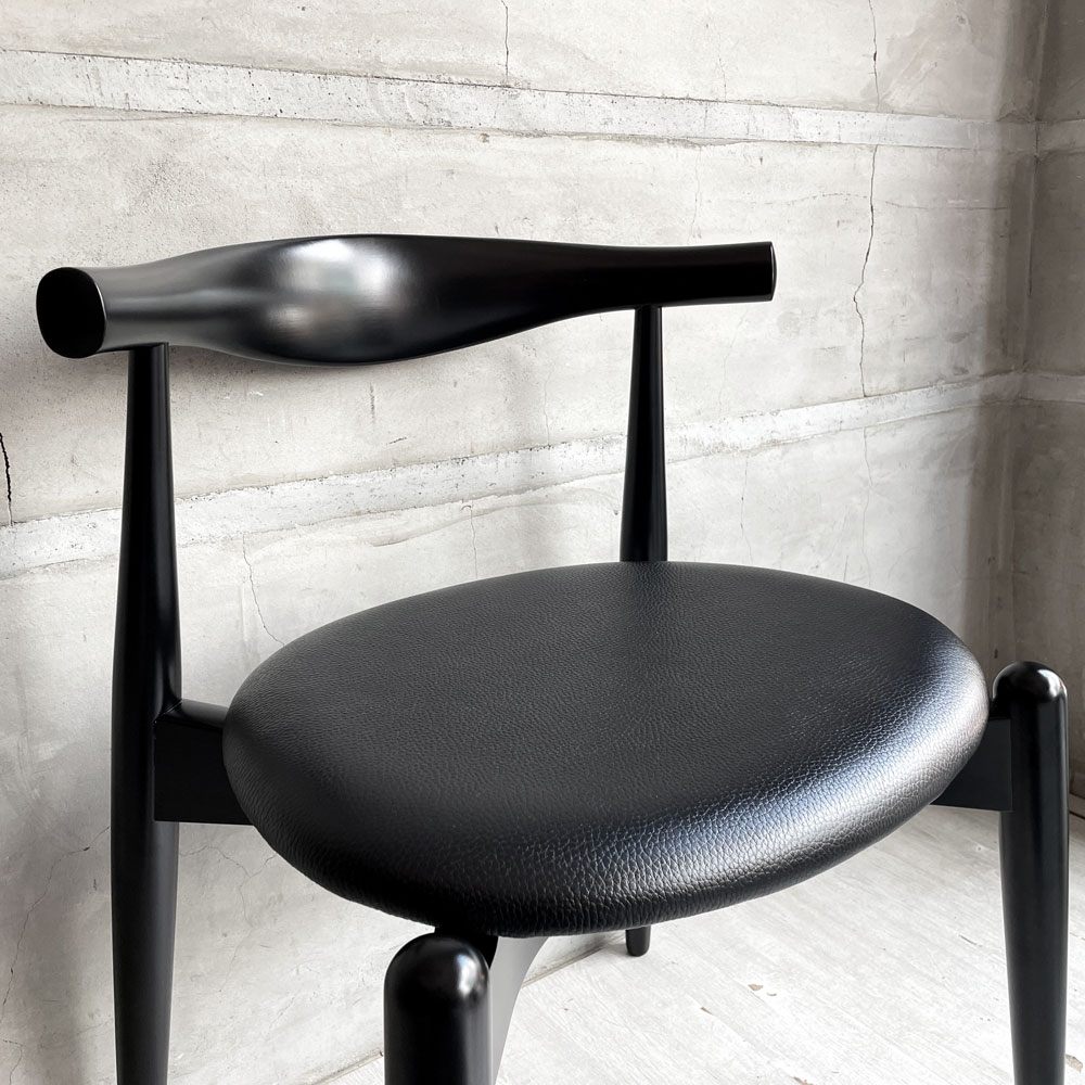 カールハンセン＆サン Carl Hansen & Son CH20 エルボーチェア オールブラック ビーチ材 レザー 本革 ハンス・J・ウェグナー 美品 ♪