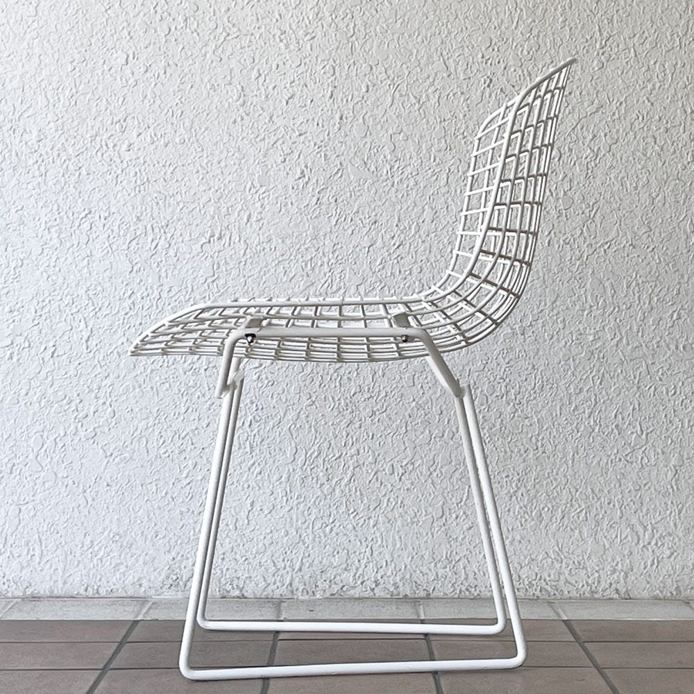ノル Knoll 420 サイドチェア ワイヤーチェア ホワイト ハリー・ベルトイア Harry Bertoia ミッドセンチュリー 名作椅子 ◇