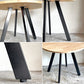かなでもの KANADEMONO ザ・カフェテーブル THE CAFE TABLE Black Steel 4pin ラウンド ラバーウッド材 ナチュラル Φ90cm ■