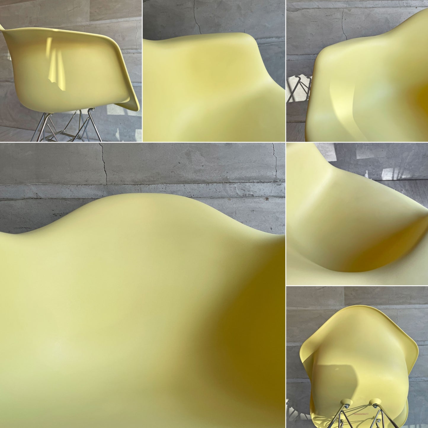 ハーマンミラー Herman Miller アームシェルチェア ポリプロピレン エッフェルベース ペールイエロー PALE YELLOW イームズ C&R ミッドセンチュリー 廃番カラー♪