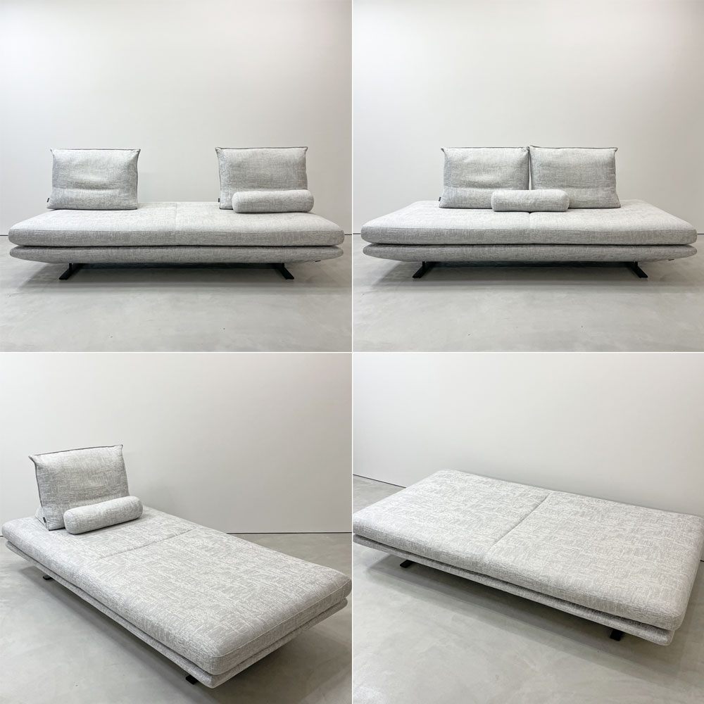 リーンロゼ ligne roset ロゼプラド ROSETPRADO 2pソファ 背クッション2個＋ボルスター1個 W200cm グレー ファブリック クリスチャン・ウェルネール フランス ●