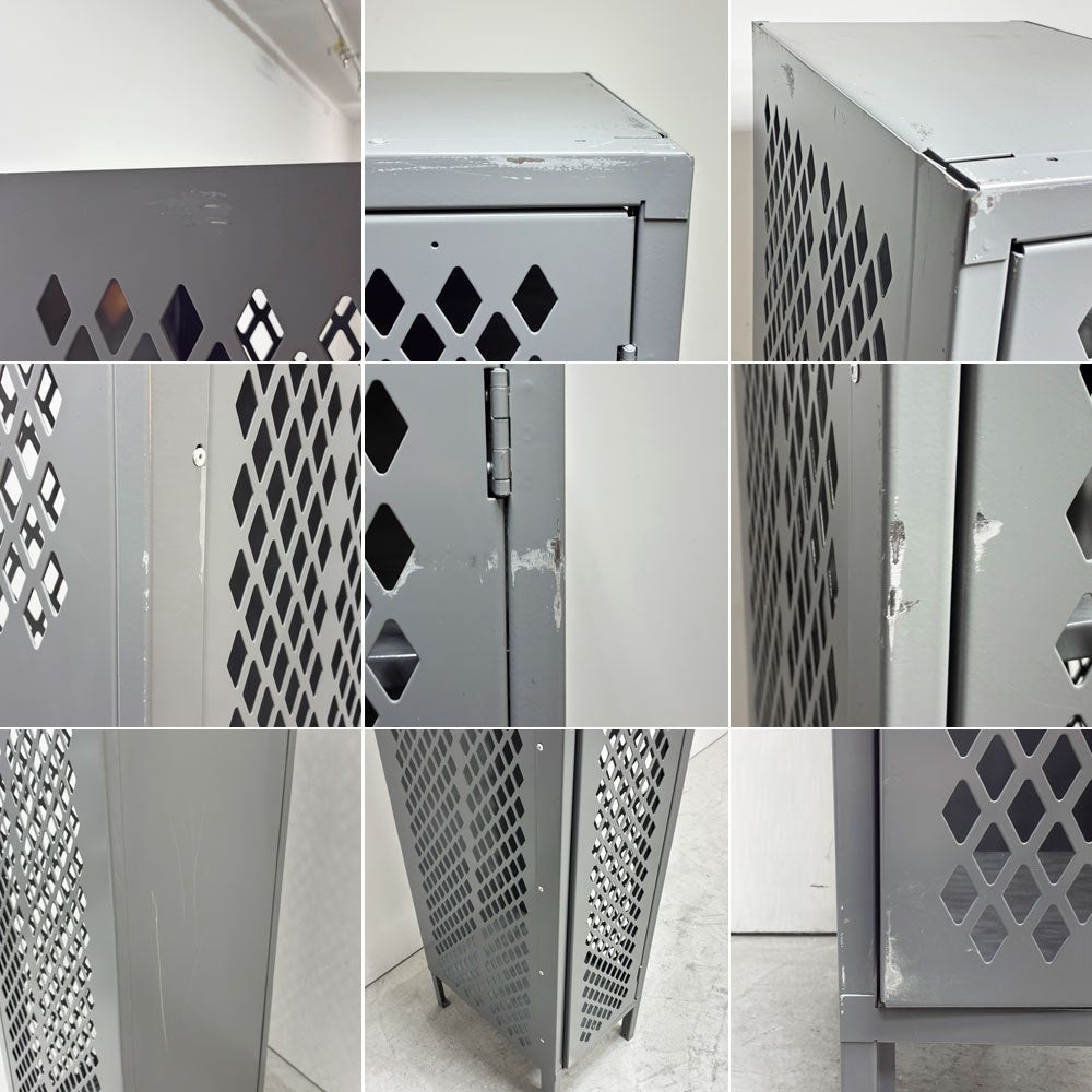 ULINE社 Ventilated Single Tier Lockers スチール製メッシュ ロッカー ティアロッカー 1人用 US ガレージ インダストリアルデザイン A ●