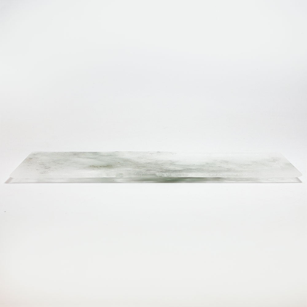 砂田夏海 shijima 長皿 ガラス プレート 霞 パート・ド・ヴェール キルンワーク 23.5×9.7cm 現代作家 ★