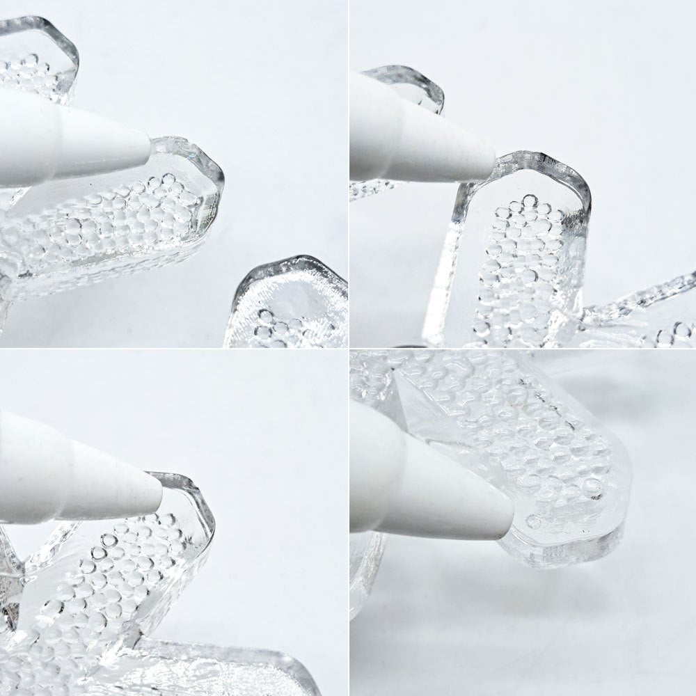 イッタラ iittala スノークリスタル キャンドルホルダー オブジェ 小物入れ W14.5cm ヴァルト・コッコ 1980s フィンランド 北欧ビンテージ ●