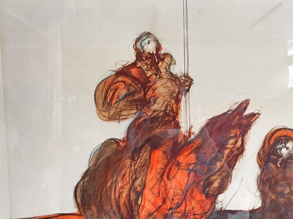 クロード・ワイズバッシュ Claude Weisbuch ドン・キホーテ Don Quichotte リトグラフ サイン入り EA版 具象絵画 額装品 ●